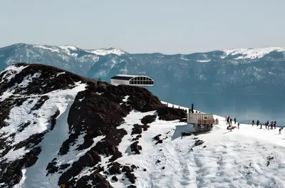 a group of people standing on top of a snow covered mountain at 1BDR Condo in the Heart of Olympic Valley! in Tahoe City