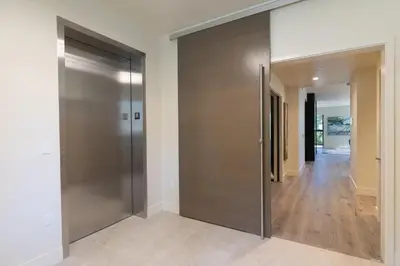 a pivot door in a hallway of a house at Crystal Bay Retreat 204 condo in Crystal Bay
