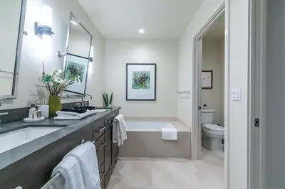 a bathroom with a sink and a tub and a toilet at Crystal Bay Retreat 204 condo in Crystal Bay