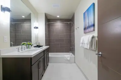 a bathroom with a sink and a toilet and a shower at Crystal Bay Retreat 204 condo in Crystal Bay