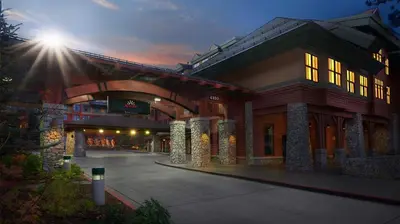 a rendering of a building with a bridge at Marriott Timber Lodge 3BR Apartment with Resort Access in South Lake Tahoe