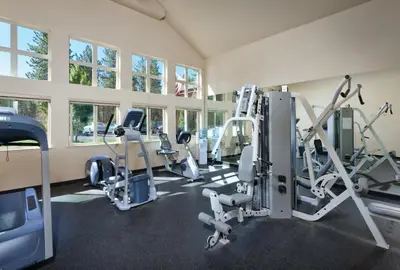 a gym with treadmills and elliptical machines at Wyndham South Shore 1BR Apartment with Resort Access in Zephyr Cove