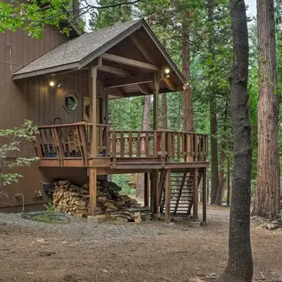 Game Room and Deck Pet-Friendly Camp Connell Cabin