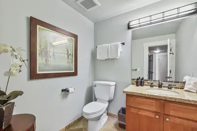 a bathroom with a toilet and a sink at Spacious Elegance-Kirkwood-Timber Ridge 3 Bedroom residence in Kirkwood