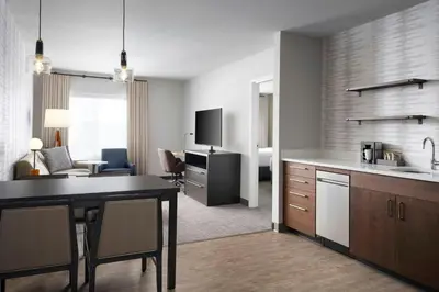 a room with a kitchen and a living room at Residence Inn by Marriott Reno South in Reno