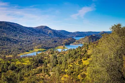 a view of a river in a valley with trees at Paradise Place in Groveland