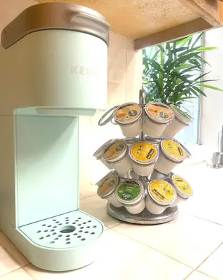 a tower of cups on a counter with a food processor at Modern Merced Haven near Merced College and UC Merced in Merced