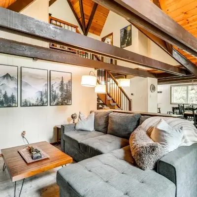 Sleek Blue Lake Springs Retreat with Deck and Yard!