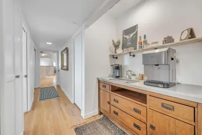 a kitchen with a sink and a microwave at Ranch Stay-A 240 acre Working Ranch in Granite Bay