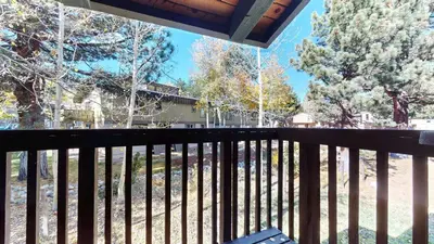 a view from the balcony of a house at Chateau Blanc #2 condo in Mammoth Lakes