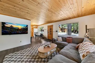 a living room with a couch and a table at 3300 Cape Horn home in South Lake Tahoe