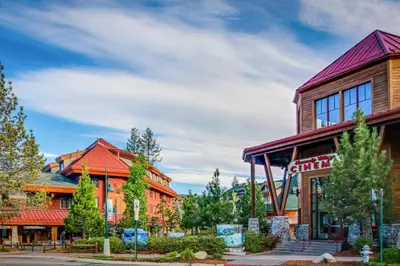 a group of buildings on a street at WilderNest in Stateline