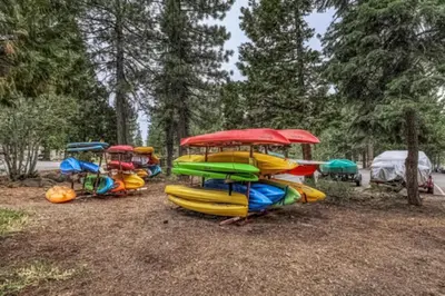 a group of boats are lined up in a field at Kings Beach Luxe in Kings Beach