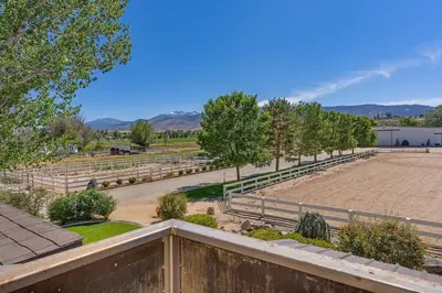 arial view of a park with benches and trees at Marbella Lane - Eccentric 4BR Modern Ranch Home in Reno