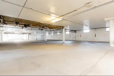 an empty parking lot in an empty parking garage at Summit 33 in Mammoth Lakes