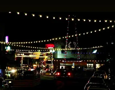 a city lit up at night with christmas lights at Private Home,Ski HotTub,Firepit,Apple Hill,Tahoe in Placerville