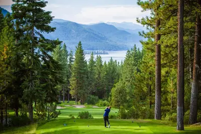a man is playing golf on a golf course at Tahoe Summit Escape in Incline Village