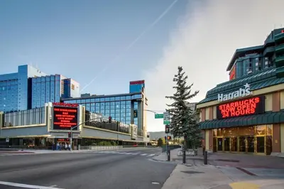an empty street in a city with tall buildings at Lakeview Luxury Getaway in South Lake Tahoe