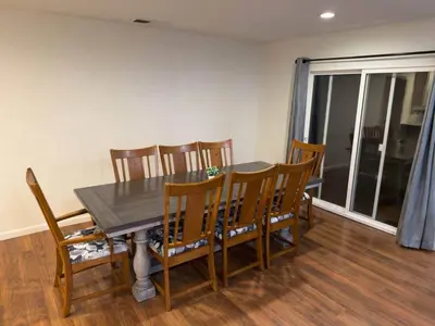 a dining room with a wooden table and chairs at Kipps Hill Haven B — Folsom Lake Escape in El Dorado Hills