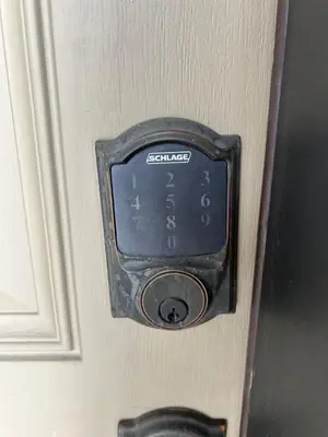 a door with a safe on the side of a door at Kirkwood Resort between Village & Timber Creek in Markleeville