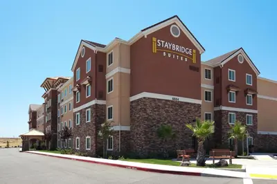 a building with a sign on the side of it at Staybridge Suites Rocklin - Roseville Area by IHG in Rocklin