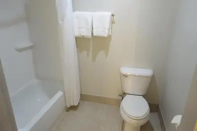 a bathroom with a toilet and a tub and a sink at Holiday Inn Express & Suites Brentwood in Brentwood