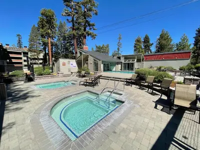 a swimming pool with a swimming pool at Spacious 3 Bedroom Condo with Loft! in Mammoth Lakes