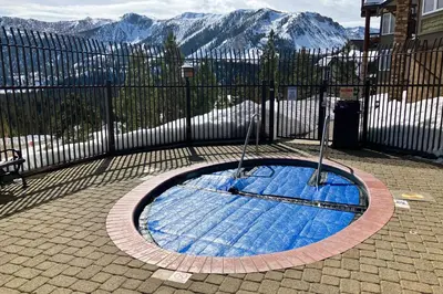 a trampoline in the middle of aroundscribedscribedscribedscribedscribedscribed at Eagle Run 113 in Mammoth Lakes