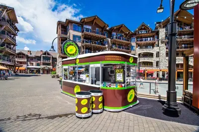 a food cart on a street in a city at Ford Family Escape in Truckee