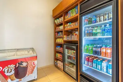 a refrigerator filled with lots of different types of drinks at Residence Inn Sacramento Rancho Cordova in Rancho Cordova