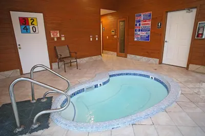 a large jacuzzi tub in a building at Silver Bear # 36 in Mammoth Lakes