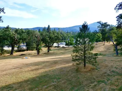 a view of a field with trees and mountains at NEW CHARMING 2 BEDROOMS UNIT CLOSE TO EVERYTHING in Oakhurst