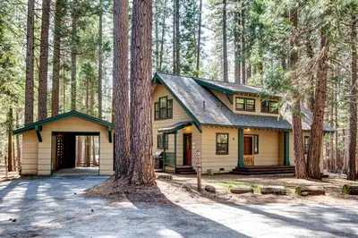 a house in the middle of a forest at 1A Wawona Retreat in Wawona