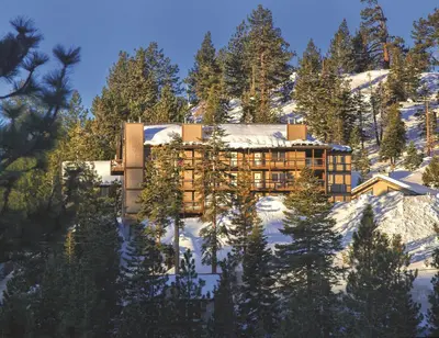 an aerial view of a resort in the snow at WorldMark Lake Tahoe in Stateline