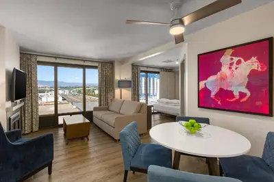 a living room with a couch and a table at WorldMark Reno in Reno