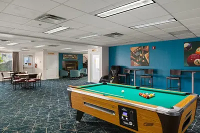 a billiard room with a pool table in it at WorldMark Reno in Reno