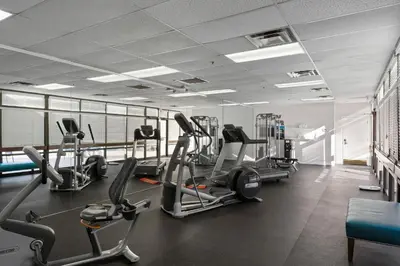 a gym with treadmills and elliptical machines at WorldMark Reno in Reno