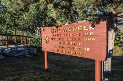 a sign for an interpretive sign in a park at Sunstone #109 Condo in Mammoth Lakes