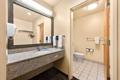 a bathroom with a sink and a toilet at Best Western Topaz Lake Inn in Gardnerville
