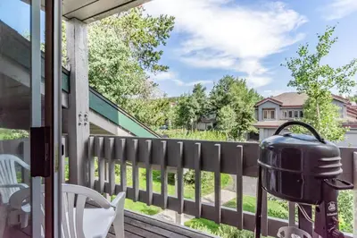 a view from the porch of a house at Snowcreek IV 598 in Mammoth Lakes