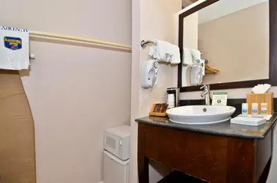 a bathroom with a sink and a mirror at Best Western Bishop Lodge in Bishop