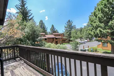 a view from the balcony of a cabin at Timberline Condominium #44 in Mammoth Lakes