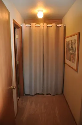 a hallway with a shower curtain in a room at Bitterbrush - 400 Fairview Boulevard - very close to Diamond Peak and beaches - WSTR21-0086 - Tax ID W4900 - Max 7 people, 2 cars parking in carports in Incline Village