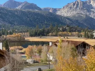 a view of a lake with mountains in the background at Rr-interlaken 13 in June Lake