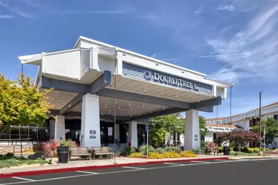 a building with a sign that reads durham at DoubleTree By Hilton Sacramento in Sacramento