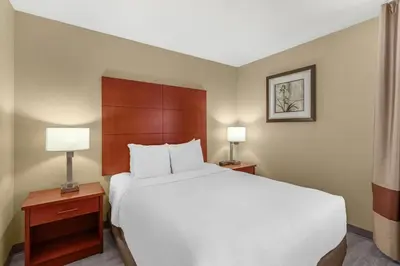 a bedroom with a large white bed and two lamps at Comfort Inn & Suites Near Fallon Naval Air Station in Fallon