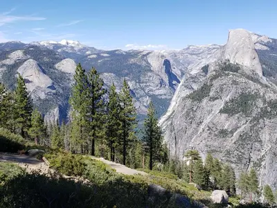 a view of a mountain with trees and a road at Yosemite Foothill Retreat - Private Guest Suite #2 in Coarsegold