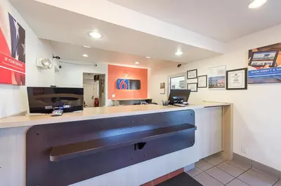 a lobby of a hospital with a reception desk at Motel 6-Carson City, NV in Carson City
