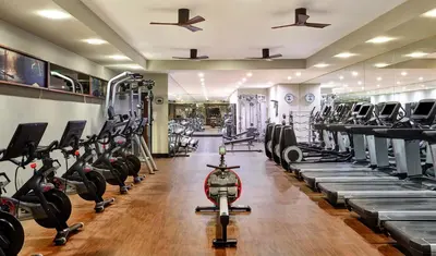 a gym with treadmills and cardio machines at Hyatt Regency Lake Tahoe Resort, Spa & Casino in Incline Village