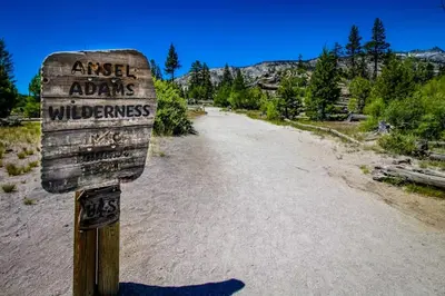 a sign on the side of a dirt road at Horizons 4 143 in Mammoth Lakes